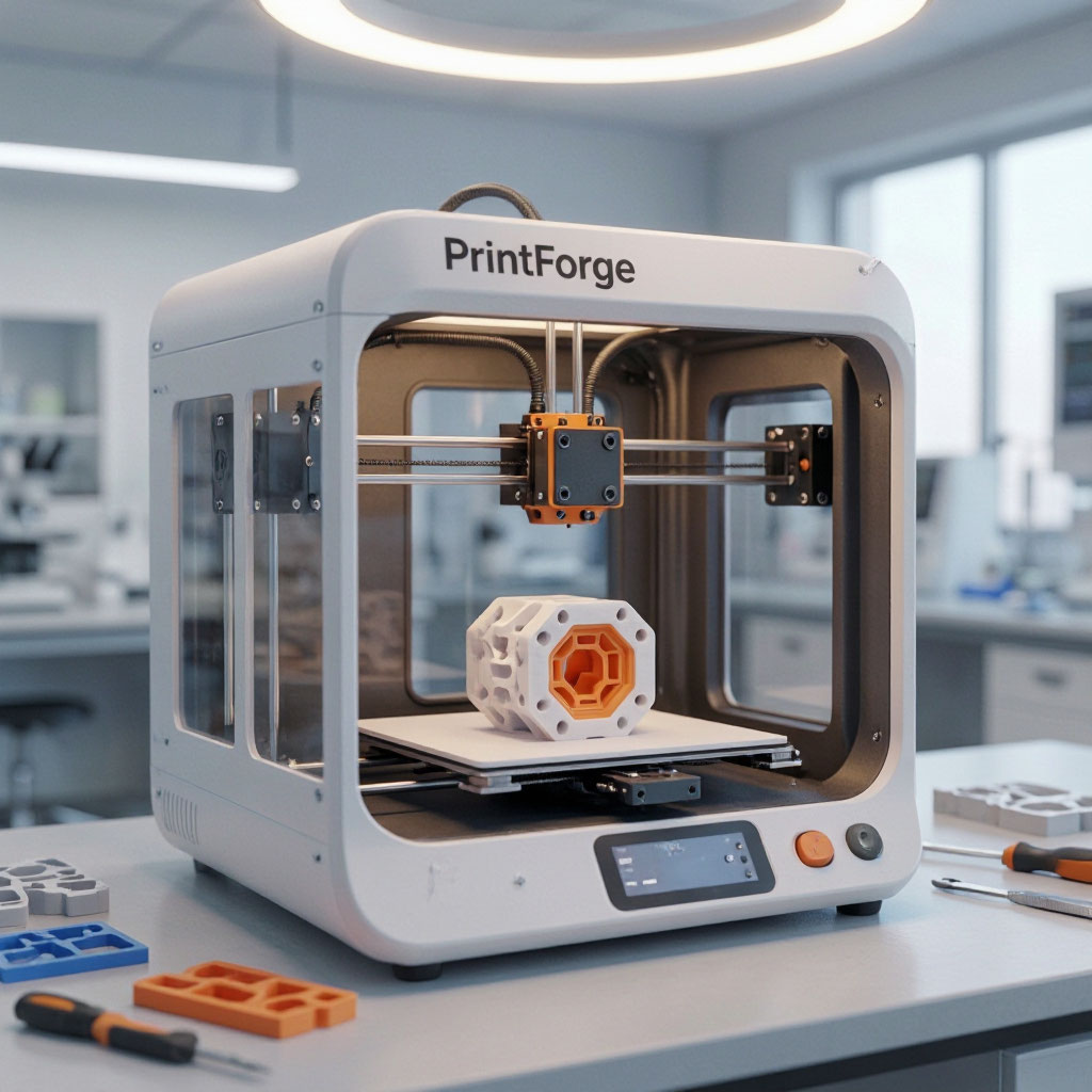 Desktop 3D printer producing a prototype